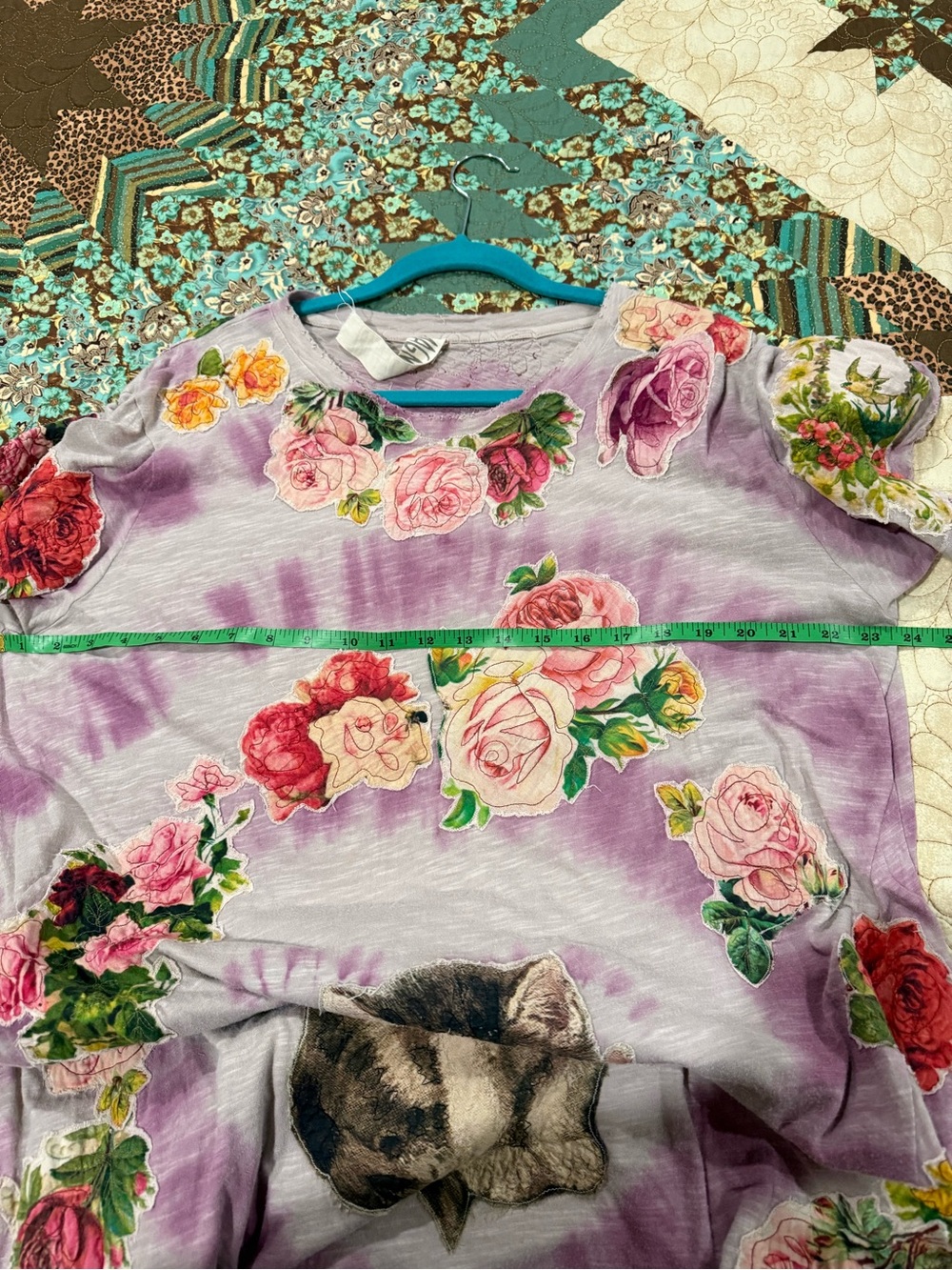 Magnolia Pearl Cat Kitty Jersey Tie Dye Applique Tee Shirt Dress Juniper - Picture 9 of 10